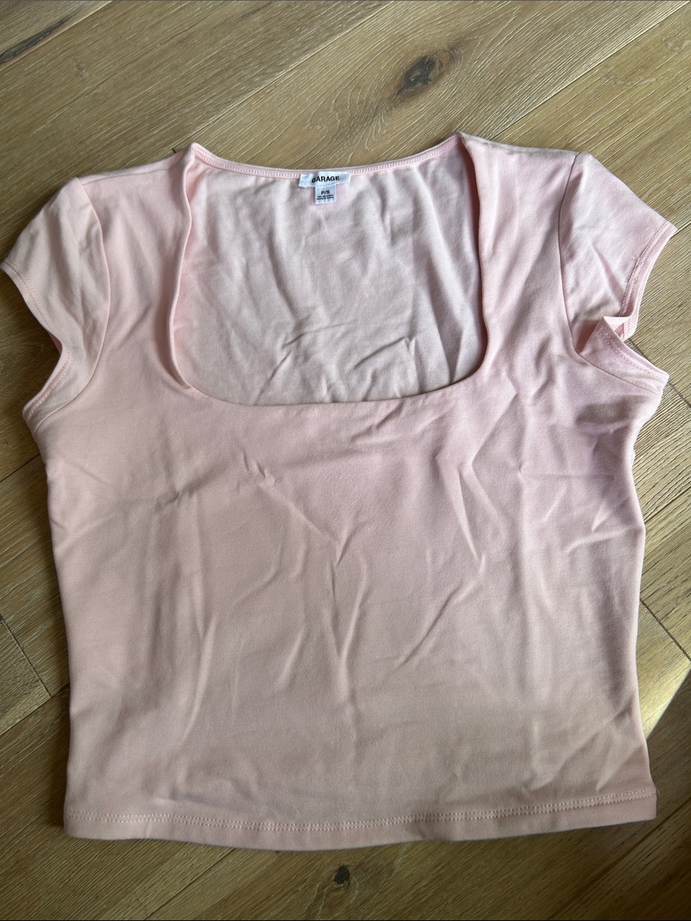 Garage Pale Peach Scoop Neck Crop Top
